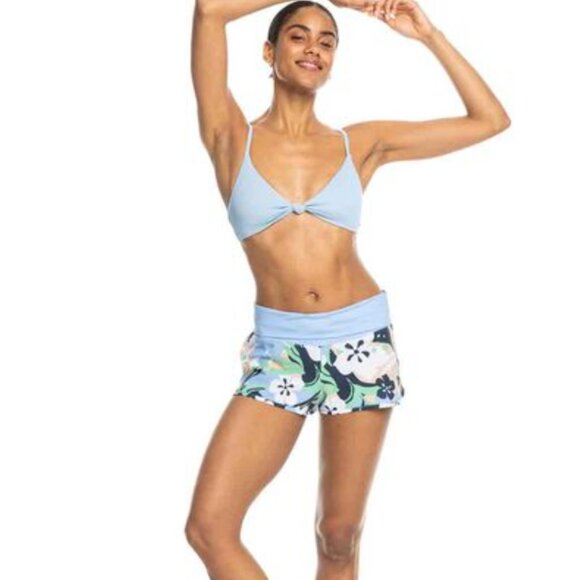 Roxy Endless Summer Printed Small S Board Shorts NEW NWT Blue Peach Green Floral - Picture 1 of 16